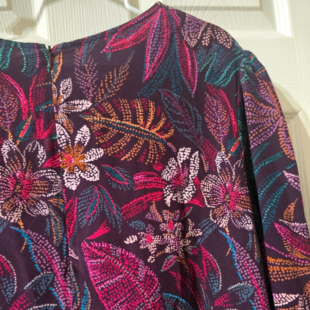 NWT Johnny Was Alicante Tunic Silk Shift Dress, Tropical Print, Ruffle Hem, XL. - Picture 11 of 16